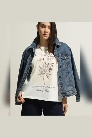 VERO MODA Women Curve White Foil Print T-shirt, Short Sleeves, Round Neck