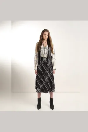 VERO MODA Women Black Chain Print Co-ord Set Skirt