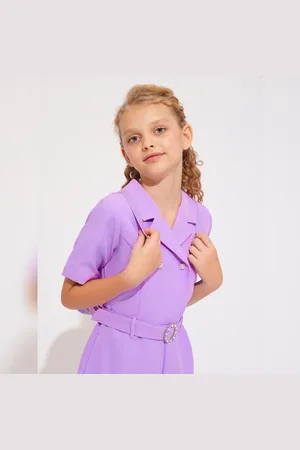 VERO MODA Girls Girls Purple Jumpsuit, Short Sleeves, Collar