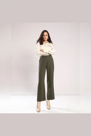 VERO MODA Women Olive Green Straight Fit Pants