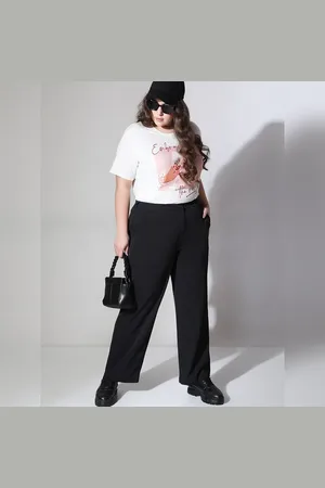 VERO MODA Women CURVE Black High Rise Pants