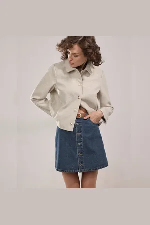 VERO MODA Women BEIGE SHORT JACKET, Long Sleeves, Shirt Collar