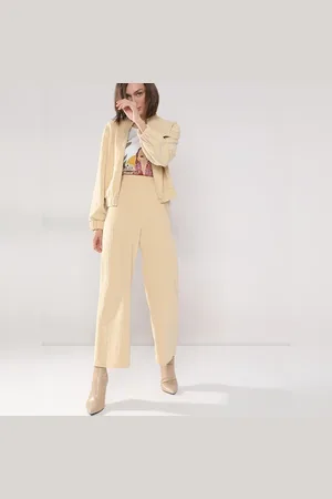 VERO MODA Women BEIGE TEXTURED TROUSER