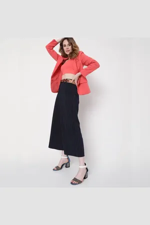 VERO MODA Women Blue Striped Culottes