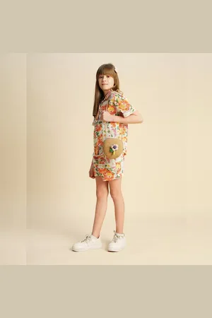 VERO MODA Girls Girls Multi-Colour Crochet Printed Shorts