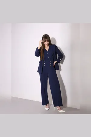 VERO MODA Women Navy Blue High Rise Pants