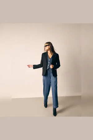 VERO MODA Women Blue Mid Rise Pull Up Denim Pants