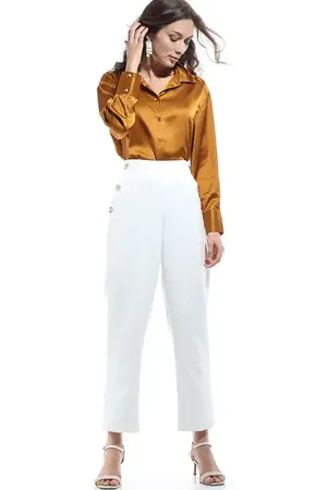 VERO MODA Women White High Rise Pants