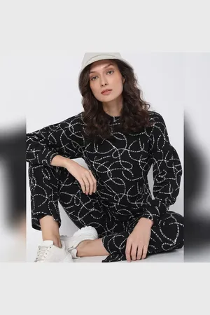 VERO MODA Women Black High Rise Printed Co-ord Pants
