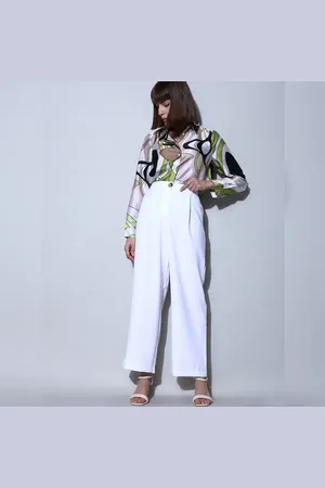 VERO MODA Women White High Rise Wide Leg Pants