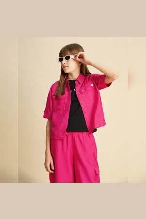 VERO MODA Girls Girl Utility Co-ord Set Shirt, Long Sleeves, Cut away