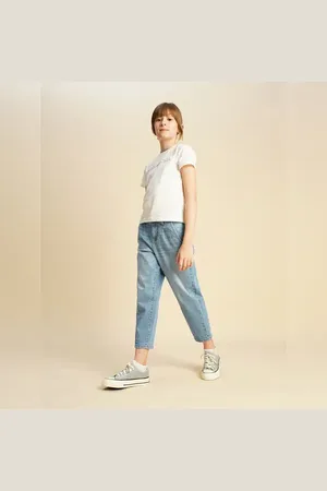 VERO MODA Girls Girls White Logo Print T-shirt, Short Sleeves, Round neck