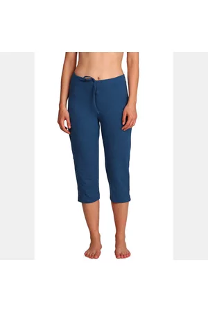 Jockey Women Stretch Trousers - Stretch Capri Pants Blue