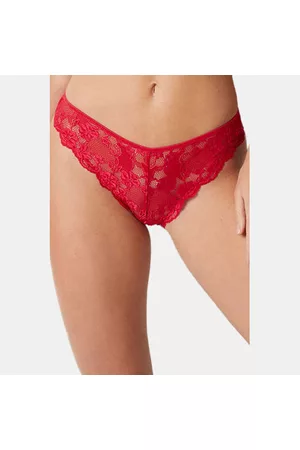 Yamamay Women Bikinis - Medium Rise Three Fourth Coverage Bikini Panty Red